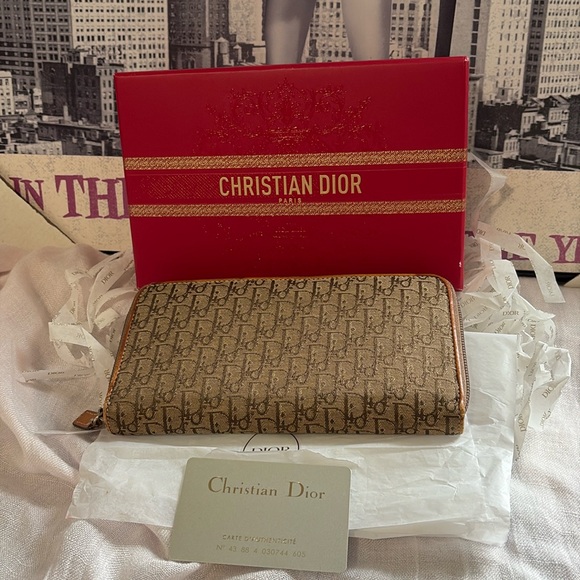 Dior Handbags - Dior Tan Wallet with Iconic Monogram Design